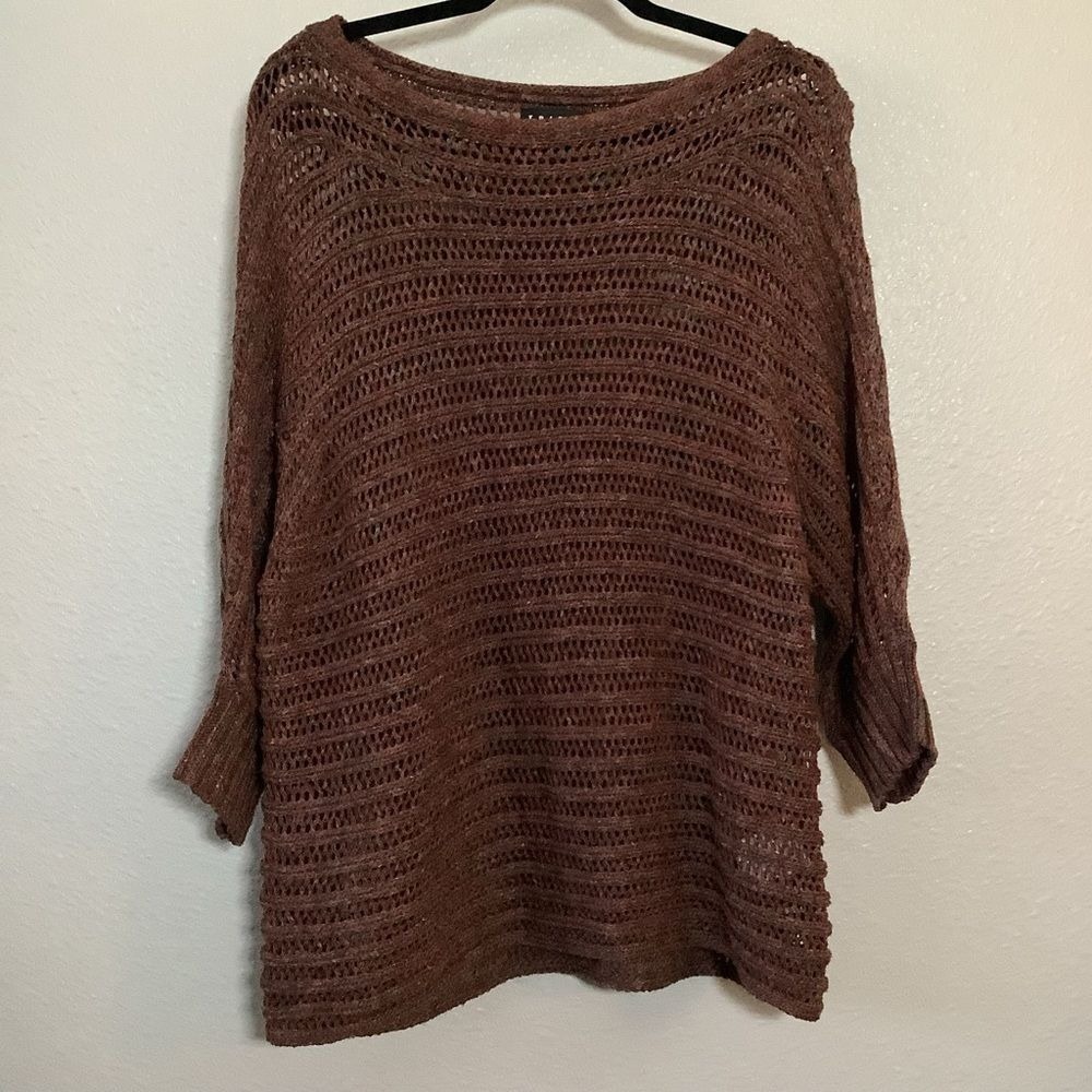 Tribal Brown Sweater XL Open Knit Forest Fairy Autumn Fall Bohemian Boho Hippie